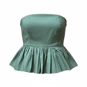 J. Crew Strapless peplum top in stretch cotton poplin blend Sz 8